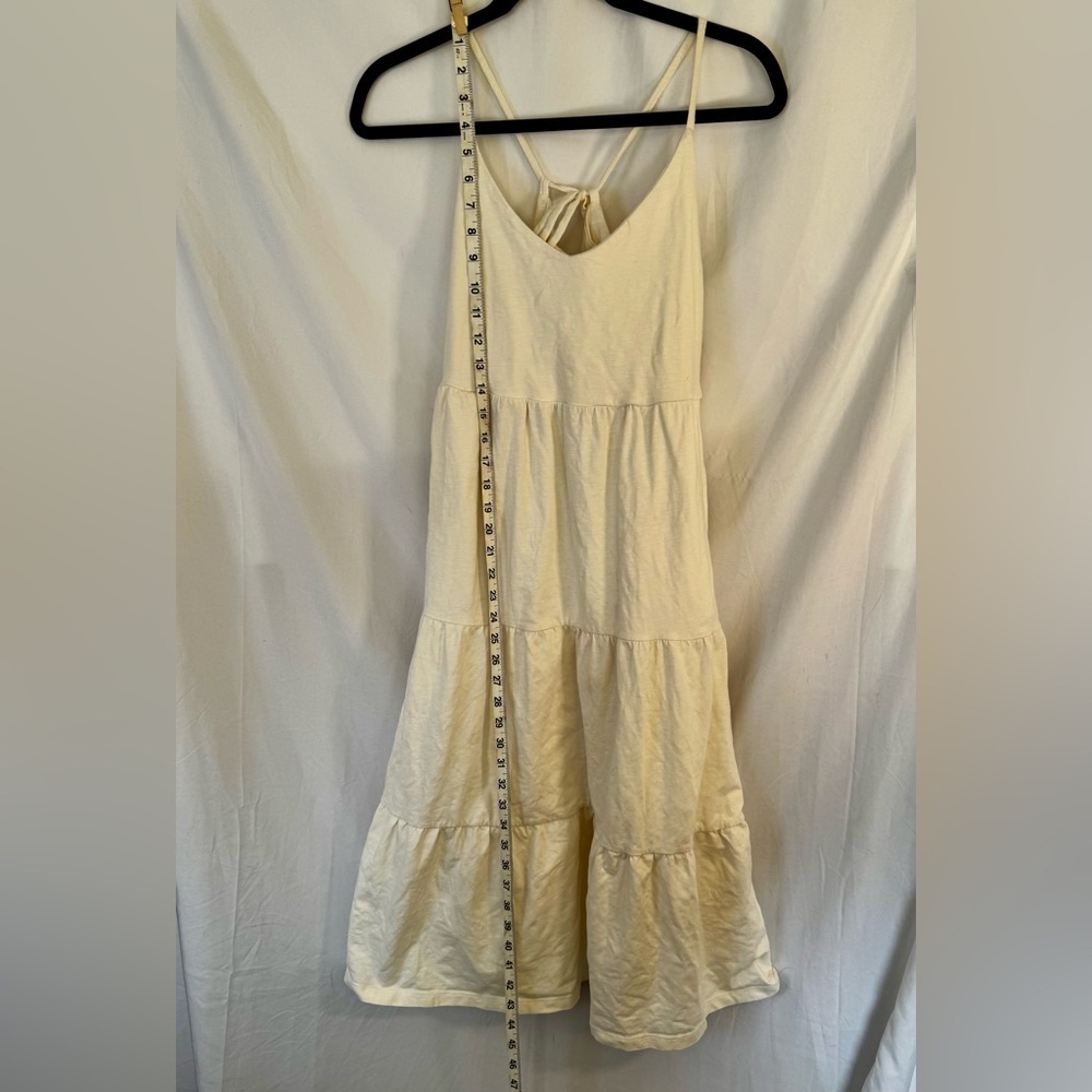 Old Navy Cream Tiered Sleeveless Dress with Strappy Ties Size M Petite - Picture 2 of 8